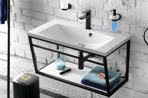 Umywalka kompozytowa meblowa 60 x 46 cm biały MARIA MA060 Sapho aranżacja