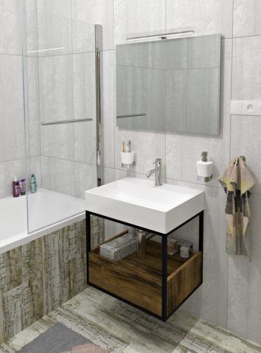 Umywalka kompozytowa meblowa 60 x 47 cm biały TWIG TW060 Sapho na szafce