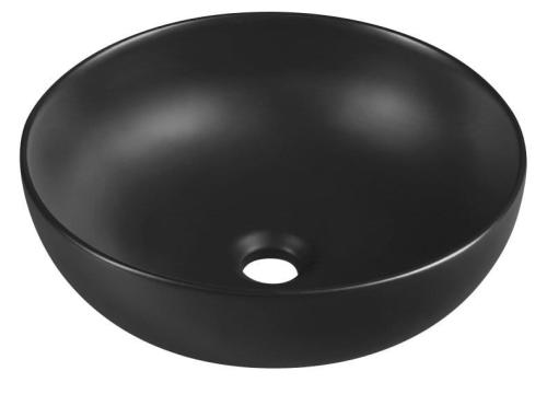 Umywalka ceramiczna nablatowa 41 x 14 cm czarny mat RONDANE AR435B Sapho