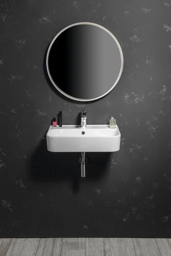 Umywalka ceramiczna nablatowa 55 x 38 cm biały SISTEMA U 10PL53055 ISVEA wisząca