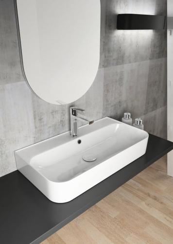 Umywalka ceramiczna nablatowa 70 x 38 cm biały SISTEMA U 10PL53070 ISVEA wizualizacja
