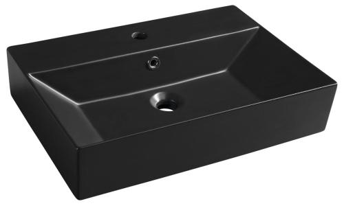 Umywalka ceramiczna nablatowa 60 x 42 cm czarny mat SISTEMA U 10SF50060-2N ISVEA