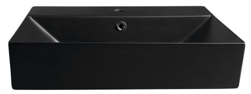 Umywalka ceramiczna nablatowa 60 x 42 cm czarny mat SISTEMA U 10SF50060-2N ISVEA front