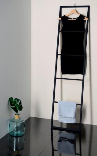 Wieszak drabinka na ręczniki 42 x 170 x 20 cm czarny mat SKA SKA551 Sapho