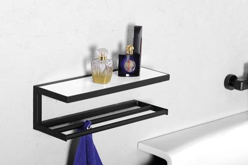 Półka łazienkowa 45 x 14 x 16 cm czarny mat SKA SKA401 Sapho  wizualizacja