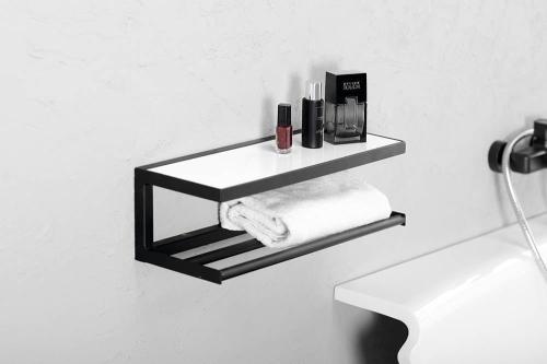 Półka łazienkowa 45 x 14 x 16 cm czarny mat SKA SKA401 Sapho  aranżacja