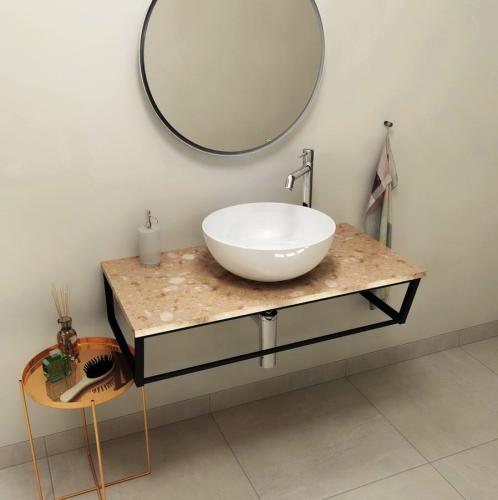 Blat marmur techniczny 90 x 2 x 46 cm Rosa del Garda SKA SKA090-1215 Sapho