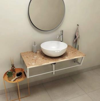 Blat marmur techniczny 90 x 2 x 46 cm Rosa del Garda SKA SKA090-1215 Sapho aranżacja