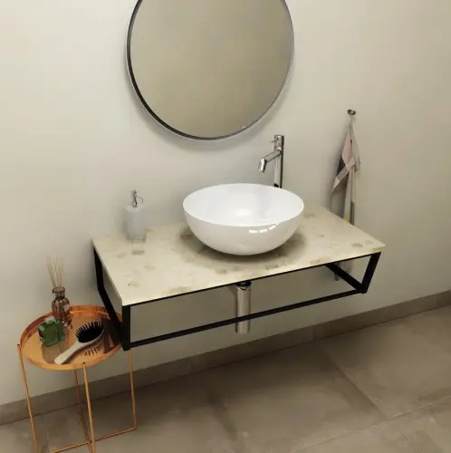 Blat marmur techniczny 90 x 2 x 46 cm Aurora SKA SKA090-1217 Sapho