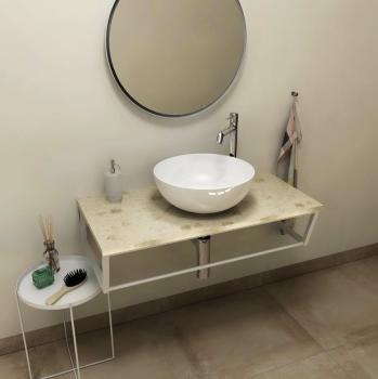 Blat marmur techniczny 90 x 2 x 46 cm Aurora SKA SKA090-1217 Sapho wizualizacja