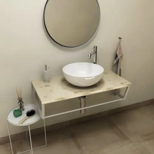 Blat marmur techniczny 90 x 2 x 46 cm Aurora SKA SKA090-1217 Sapho wizualizacja