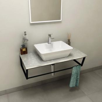 Blat marmur techniczny 90 x 2 x 46 cm Fior di pesco SKA SKA090-1220 Sapho