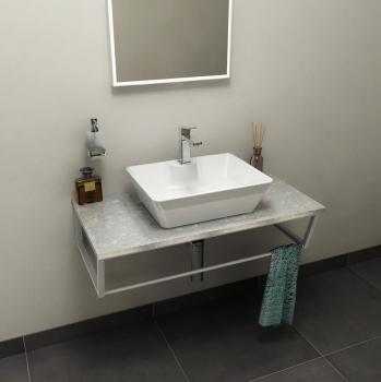 Blat marmur techniczny 90 x 2 x 46 cm Fior di pesco SKA SKA090-1220 Sapho wizualizacja