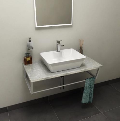 Blat marmur techniczny 90 x 2 x 46 cm Fior di pesco SKA SKA090-1220 Sapho wizualizacja