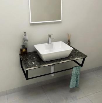 Blat marmur techniczny 90 x 2 x 46 cm Grigio carnico SKA SKA090-1218 Sapho