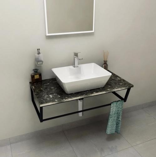 Blat marmur techniczny 90 x 2 x 46 cm Grigio carnico SKA SKA090-1218 Sapho