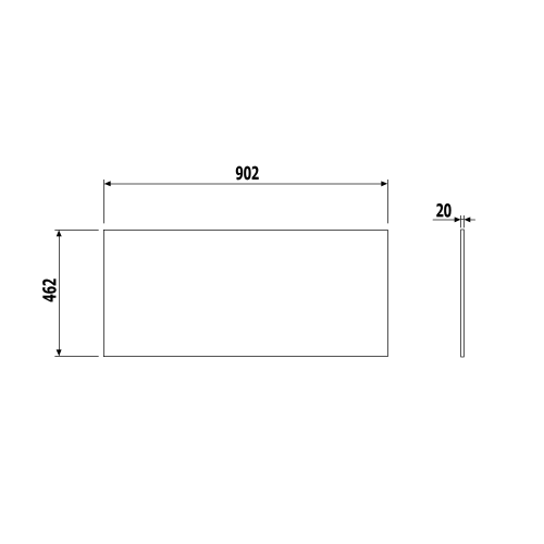 Blat marmur techniczny 90 x 2 x 46 cm Grigio carnico SKA SKA090-1218 Sapho rysunek