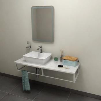 Blat marmur techniczny 120 x 2 x 46 cm Calacatta SKA SKA120-1219 Sapho wizualizacja