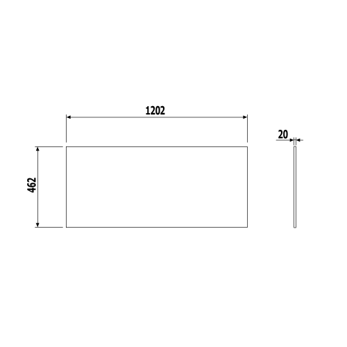 Blat marmur techniczny 120 x 2 x 46 cm Calacatta SKA SKA120-1219 Sapho rysunek