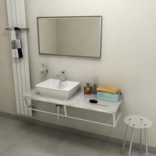 Blat marmur techniczny 120 x 2 x 46 cm Fior di pesco SKA SKA120-1220 Sapho wizualizacja