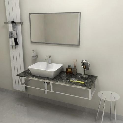 Blat marmur techniczny 120 x 2 x 46 cm Grigio carnico SKA SKA120-1218 Sapho aranżacja