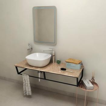 Blat marmur techniczny 120 x 2 x 46 cm Rosa del Garda SKA SKA120-1215 Sapho