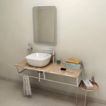 Blat marmur techniczny 120 x 2 x 46 cm Rosa del Garda SKA SKA120-1215 Sapho wizualizacja