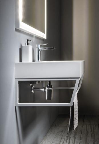 Konsola pod umywalkę 90 x 20 x 46 cm biały mat SKA SKA213 Sapho wizualizacja