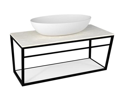 Konsola pod umywalkę z półką 90 x 40 x 46 cm czarny mat SKA SKA103 Sapho z blatem