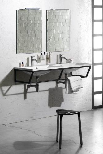 Konsola pod umywalkę 120 x 20 x 46 cm czarny mat SKA SKA204 Sapho wizualizacja