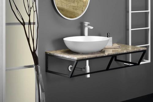 Konsola pod umywalkę 120 x 20 x 46 cm czarny mat SKA SKA204 Sapho aranżacja