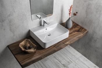 Umywalka ceramiczna nablatowa 61 x 50 cm biały SOTT AQUA 10SQ51061 ISVEA wizualizacja