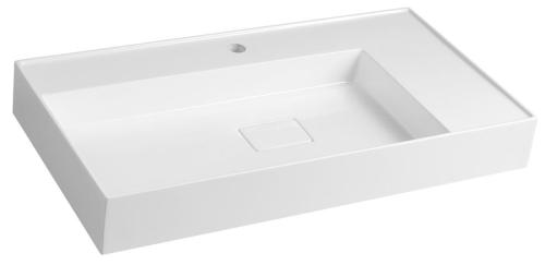 Umywalka kompozytowa meblowa 83 x 44 cm biały z otworem GODIVA GU083L Sapho