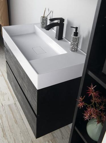 Umywalka kompozytowa meblowa 83 x 44 cm biały z otworem GODIVA GU083L Sapho wizualizacja