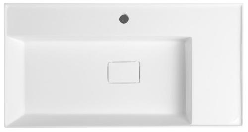 Umywalka kompozytowa meblowa 83 x 44 cm biały z otworem GODIVA GU083L Sapho z góry