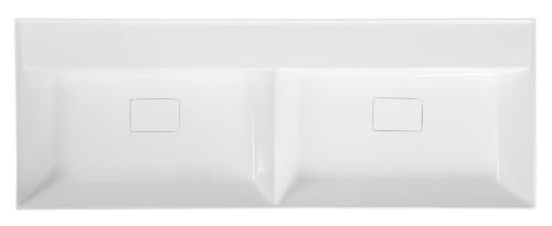 Umywalka kompozytowa podwójna 119 x 44 cm biały bez otworu GODIVA GU119-0 Saphoo z góry