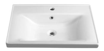 Umywalka ceramiczna meblowa 65 x 16,5 x 46 cm biały SAVA 65 2065 Aqualine z góry