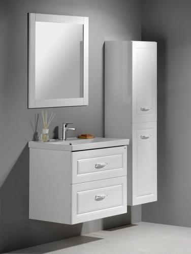 Umywalka ceramiczna meblowa 80 x 16,5 x 46 cm biały SAVA 80 2080 Aqualine wizualizacja