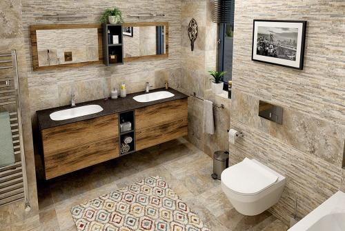 Lustro 110 x 50 x 2,8 cm czarny mat TREOS TS100-3535 Sapho wizualizacja