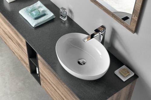 Blat marmur techniczny 171,6 x 51,3 cm biały mat TREOS TX172-0101 Sapho z góry