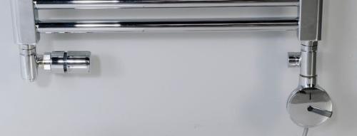 Zestaw przyłączeniowy z termostatem lewy stal nierdzewna szczotkowana CORNER COMBI CP3521S Sapho wizualizacja