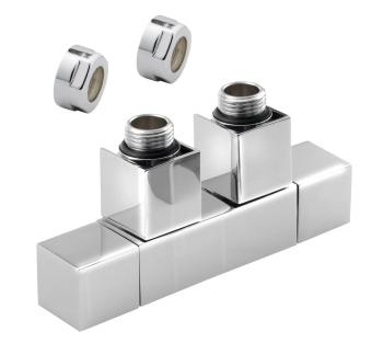 Zestaw przyłączeniowy zespolony rozstaw 50 mm chrom CUBE TWIN CP581S Sapho