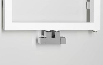 Zestaw przyłączeniowy zespolony rozstaw 50 mm chrom CUBE TWIN CP581S Sapho z bliska
