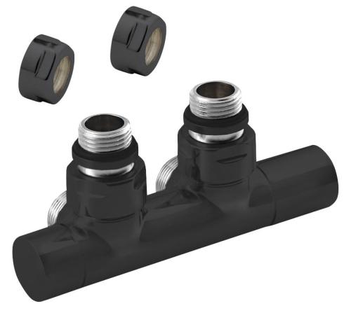 Zestaw przyłączeniowy zespolony rozstaw 50 mm czarny mat prawy TWIN CP4101BS Sapho