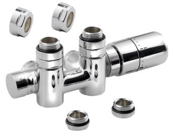 Zestaw przyłączeniowy zespolony z termostatem rozstaw 50 mm chrom prawy TWIN COMBI CP5010S Sapho