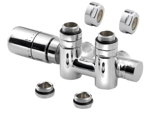Zestaw przyłączeniowy zespolony z termostatem rozstaw 50 mm chrom lewy TWIN COMBI CP5012S Sapho