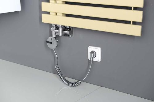 Zestaw przyłączeniowy zespolony rozstaw 50 mm chrom prawy TWIN COMBI CP461S Sapho z bliska