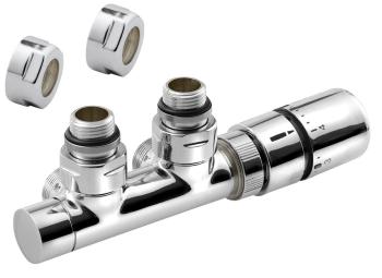 Zestaw przyłączeniowy zespolony z termostatem rozstaw 50 mm chrom prawy TWIN CP3010S Sapho