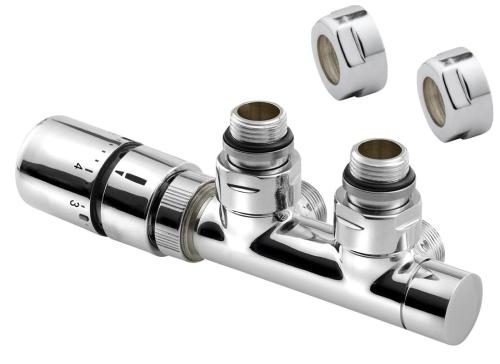 Zestaw przyłączeniowy zespolony z termostatem rozstaw 50 mm chrom lewy TWIN CP3012S Sapho