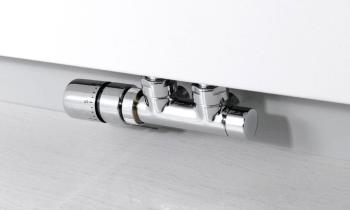 Zestaw przyłączeniowy zespolony z termostatem rozstaw 50 mm chrom lewy TWIN CP3012S Sapho podłączone